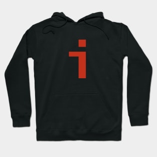 Letter i in Red Text Minimal Typography Hoodie